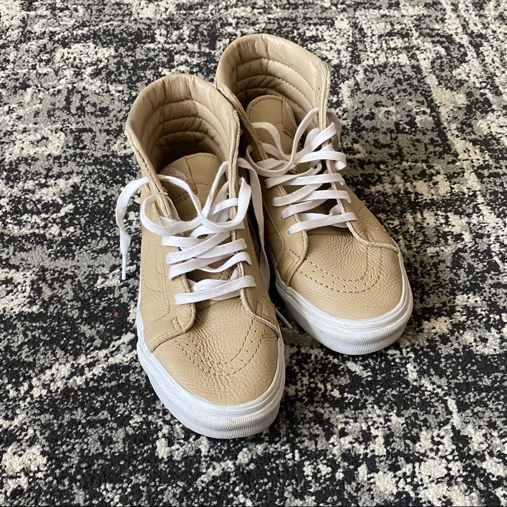 Madewell x vans cream leather high tops